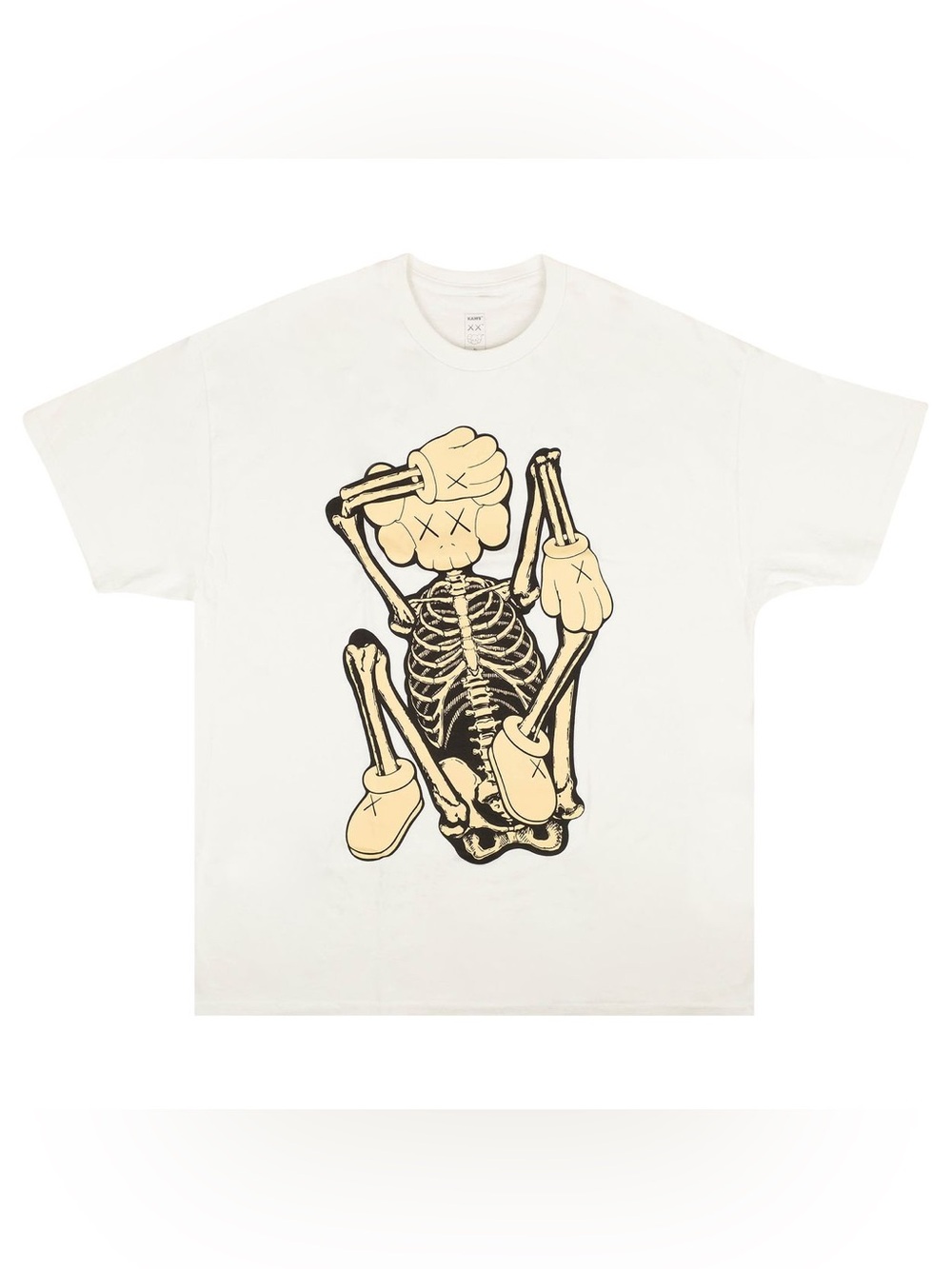 KAWS Skeleton New Fiction Bone T-Shirt 'White' Size Large